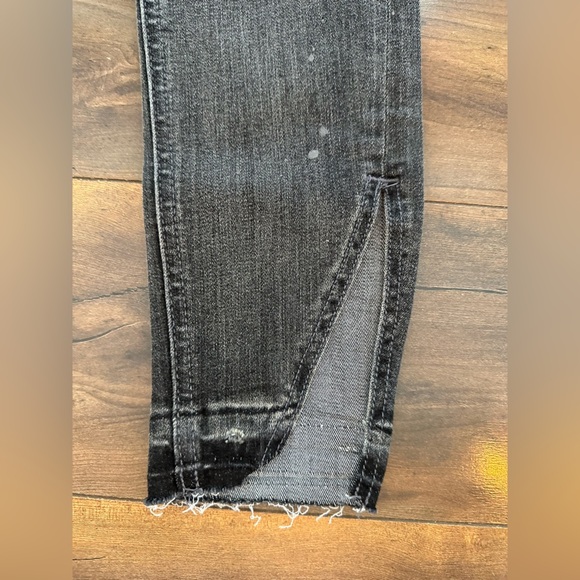 Express “Denim Perfect” Ankle High Rise Skinny – 0L – Charcoal Black Distressed - Picture 8 of 11